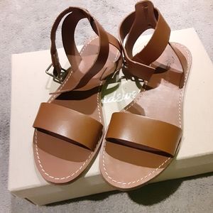 6.5 Madewell Tan Boardwalk Ankle-Strap Sandal
